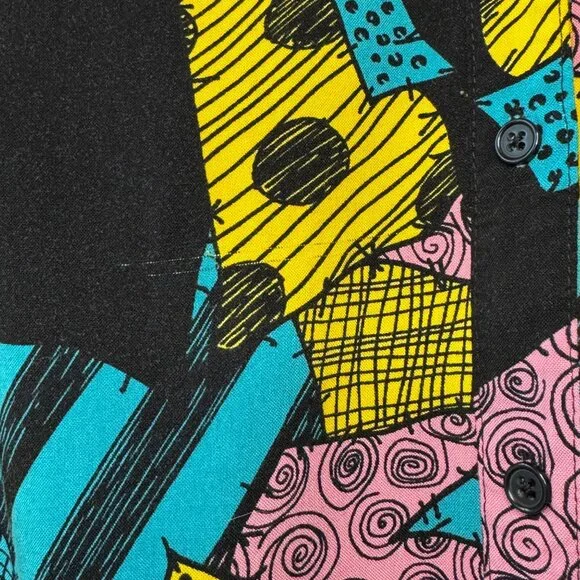 DISNEY PARKS HER UNIVERSE Sally Tie Front Crop Top Womens M Medium Shirt Buttons - Picture 4 of 8